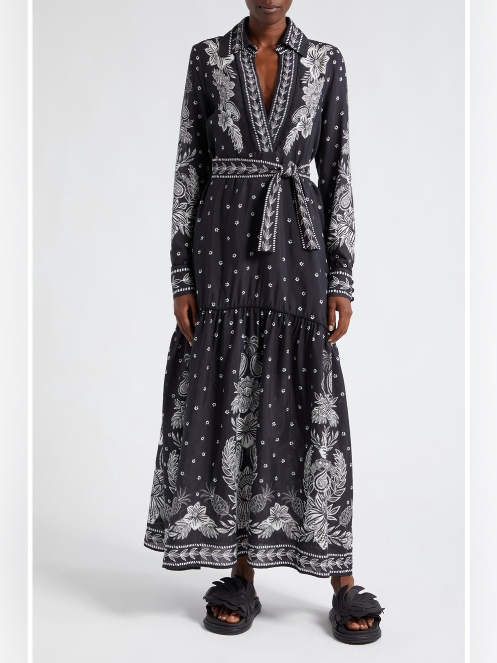 FARM RIO Paisley Bloom Long Sleeve Dress